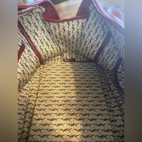 YSL Vintage Red Boston Bag Handle Handbag - Picture 4 of 13